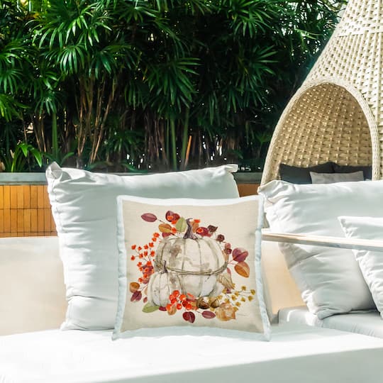 Stupell Industries Harvest Leaves Pumpkins Outdoor Printed Pillow